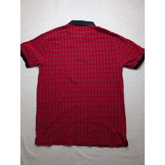 Chaps Ralph Lauren Vintage Mens Polo Shirt - Large Red Diamond Pattern - Picture 8 of 8